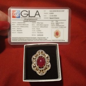 Ruby & Topaz Ring size 8 3/4